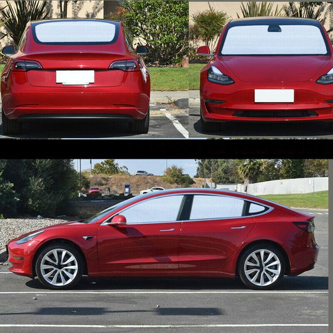 Hovedbilde Solskjerm - Komplett sett - Tesla Model 3