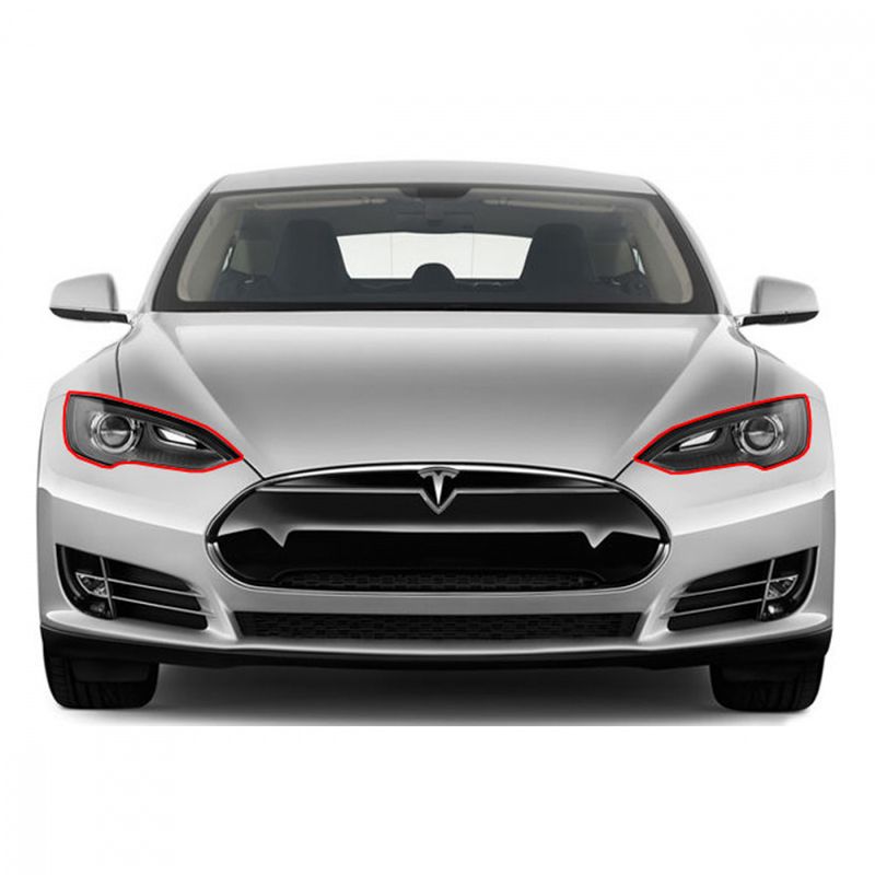 Tesla Model S 2012-> Lyktbeskytter Folie